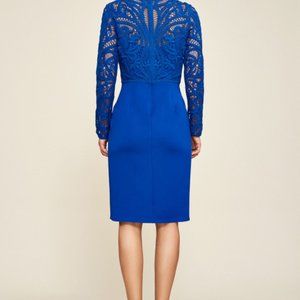 Tadashi Shoji blue lace shrug sheath dress size 6